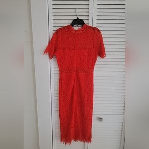 Red Lace Short Dress